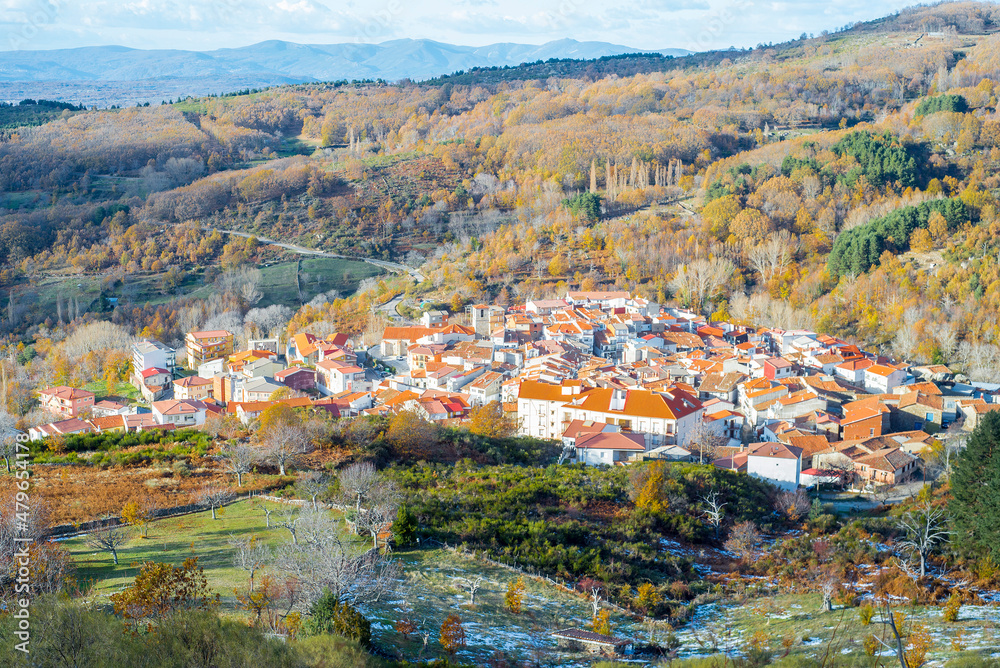Garganta village of the Ambroz valley in autumn, Extremadura