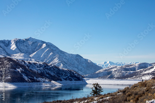 lake in the mountains winter