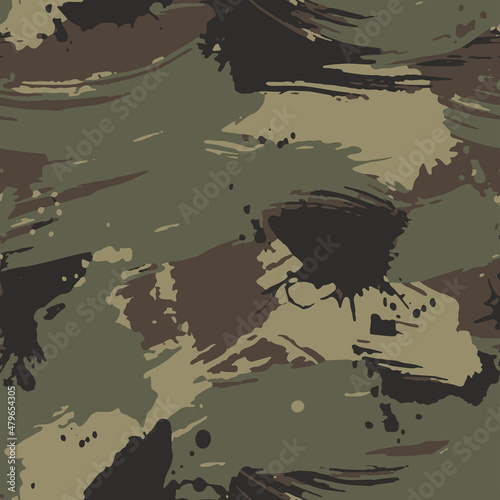 Full seamless brushed military camouflage texture skin pattern vector for decor and textile. Boys and girls textile fabric printing and wallpaper.