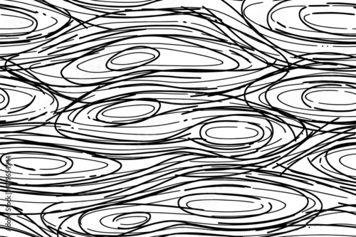 Full Seamless Abstract Pencil Lines Pattern. Monochrome Brush Strokes Vector. Black and White Dress Fabric Print. Design for Textile and Home Decoration. 