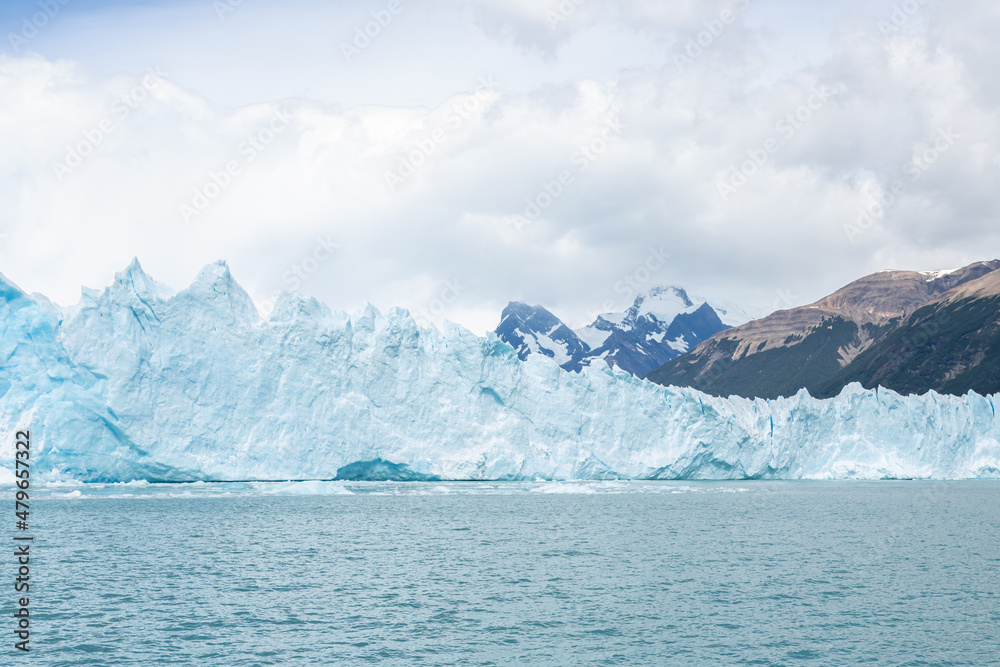 Glacier and lake view in South America Argentina Santa Cruz