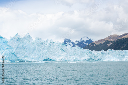 Glacier and lake view in South America Argentina Santa Cruz