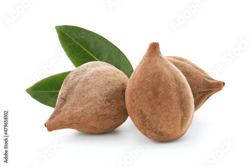 Terminalia bellirica or Beleric Myrobalan, fruits isolated on white background with clipping path. photo