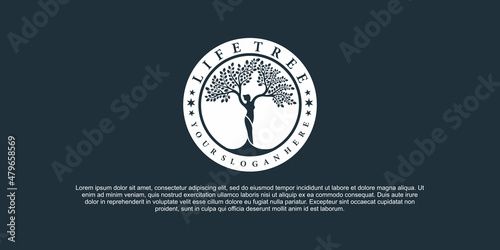Creative Tree life logo design template with modern emblem concept Premium vektor part 1
