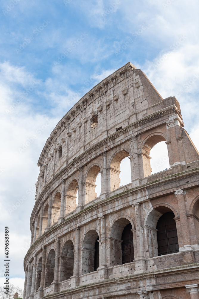 Detail of the facade of the Roman Colosseum