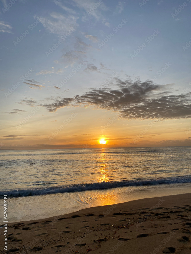 Sunrise on the bali beach