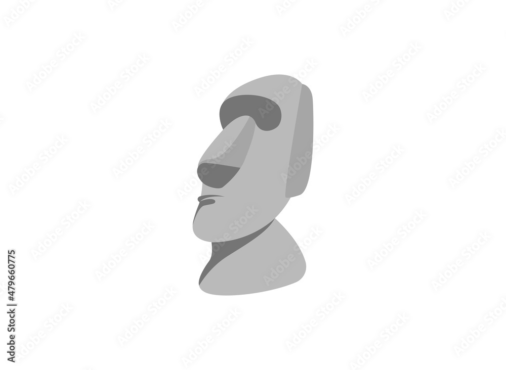 Moai vector flat icon. Isolated Moai statue emoji illustration