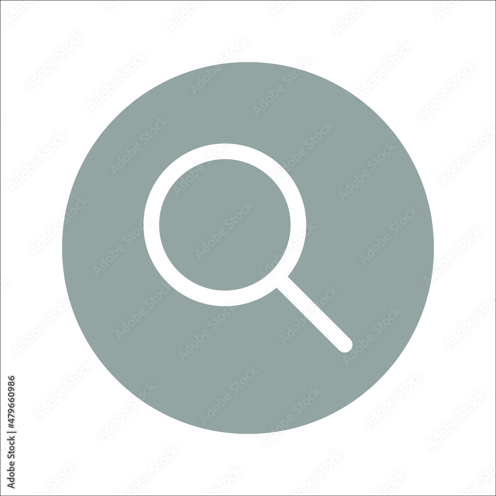 Magnifying glass or search icon, flat vector graphic on isolated background Magnifying glass or search icon, flat vector graphic on isolated background