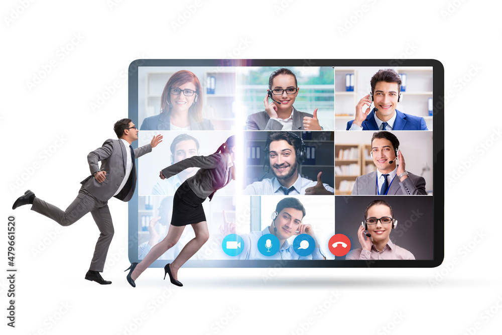 Videoconferencing concept with people in online call Videoconferencing concept with people in online call