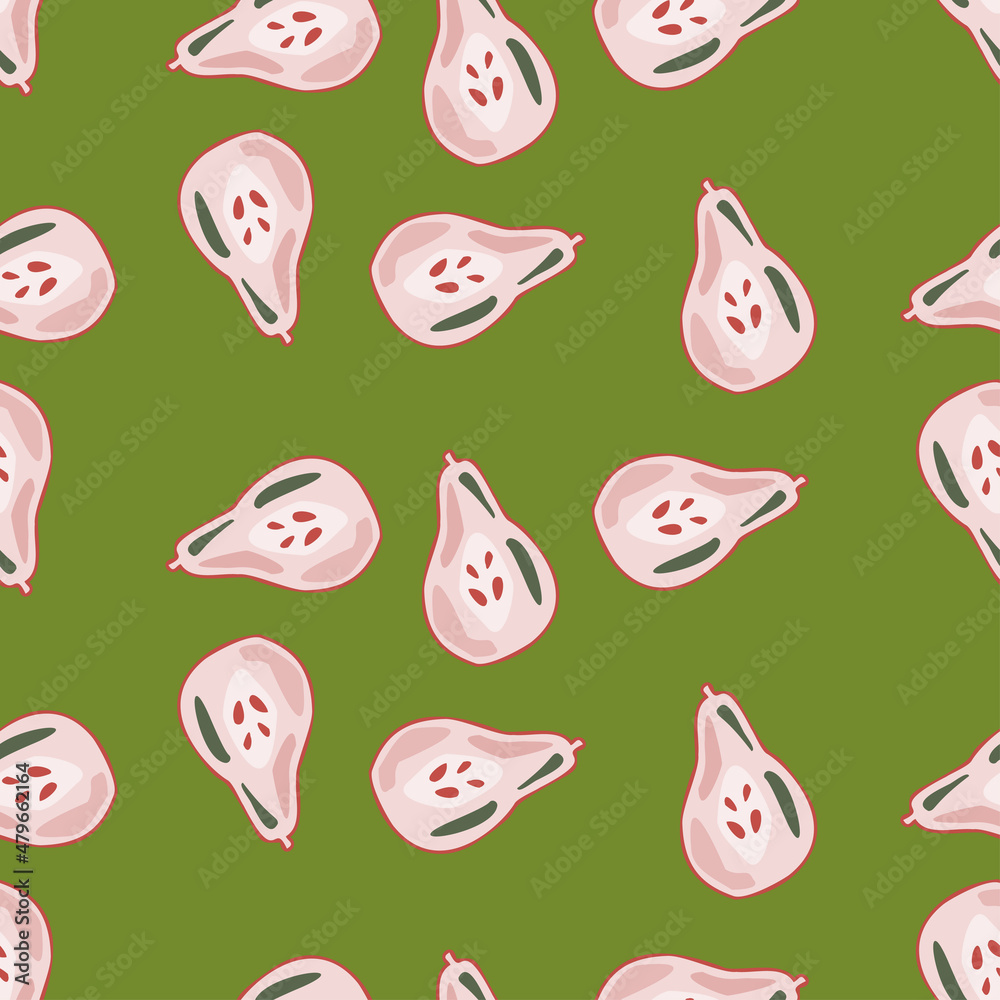Pears of seamless pattern. Hand drawn background fruit. Pears of seamless pattern. Hand drawn background fruit.