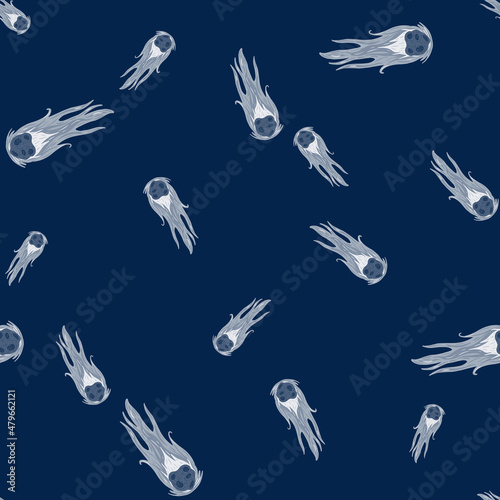 Comet fly seamless pattern. Design meteorite rain . Repeated
