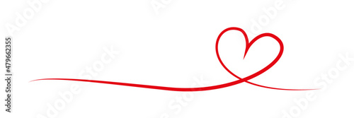 Single line valentine day heart symbol. Stock vector