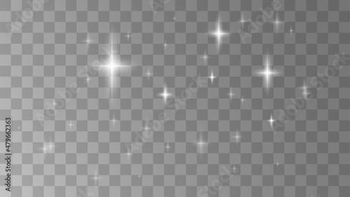 Vector star light glow effect template isolated on transparent background photo