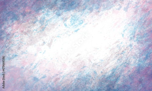 Abstract celestial watercolor background in blue, purple and pink tones. Copy space, horizontal banner. 