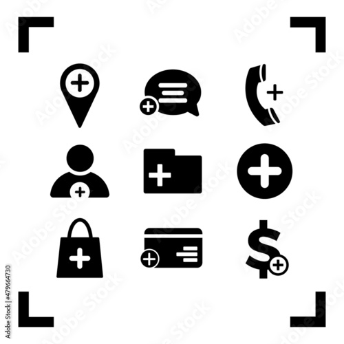 Wallpaper Mural Vector set of isolated web icon with add symbol. Torontodigital.ca