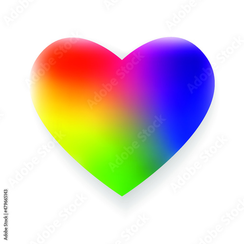 Vector icon of rainbow heart isolated on a white background, LGBT community sign. LGBT pride symbol