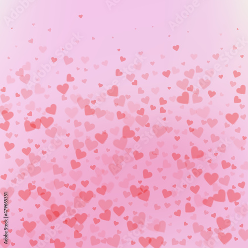 Red heart love confettis. Valentine's day gradient