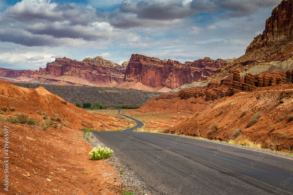 Colorful landscape along Scenic Drive in Capitol Reef National Park, Utah