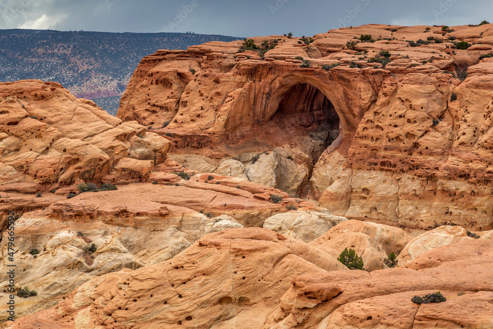 scenic view of Cassidy Arch in Capitol reef national park, Utah