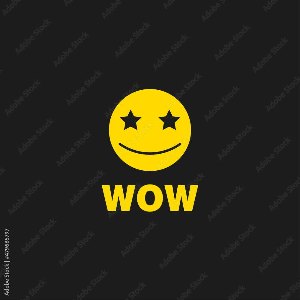 Wow sticker vector. Smile illustration Wow sticker vector. Smile illustration