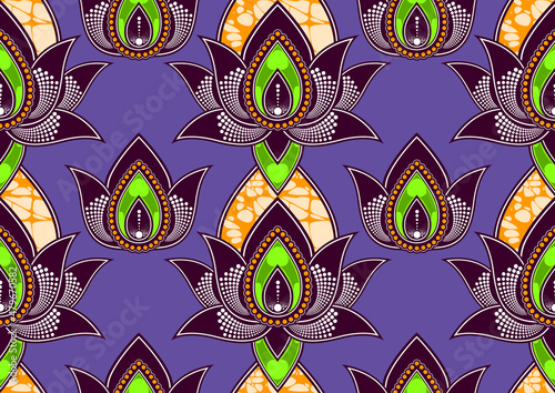 seamless pattern of african abstract flower beautiful, neat lines and  curves, abstract art and background, fashion artwork for print, vector file eps10.