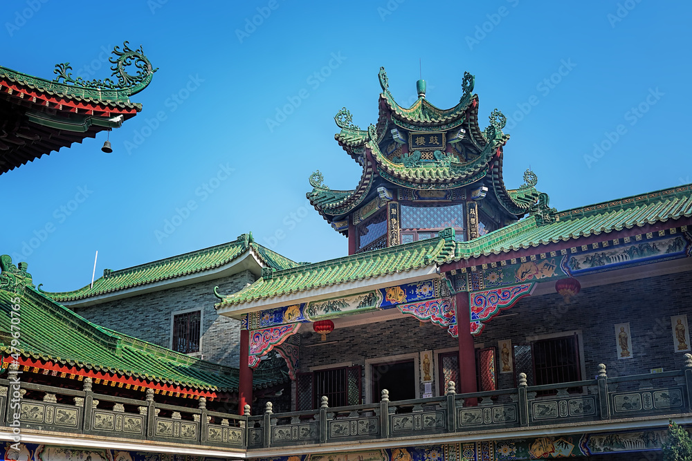 Foshan city, Guangdong, China. Fengjian Water Township (Fengjian Village).The village has a long history and features historic sites throughout.  Juemiao Buddhist Monastery. 