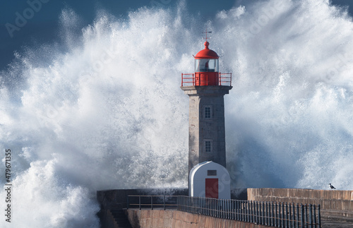 Foto lighthouse on the coast of the atlantic ocean