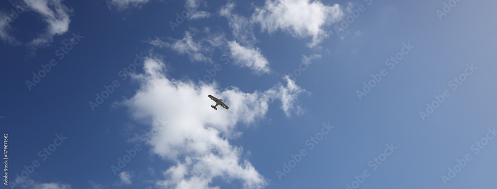 plane in the Florida sky in Tavares Florida 