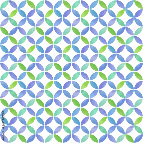 Seamless pattern illustration of geometric pattern (Japanese pattern, shippo) (vector)