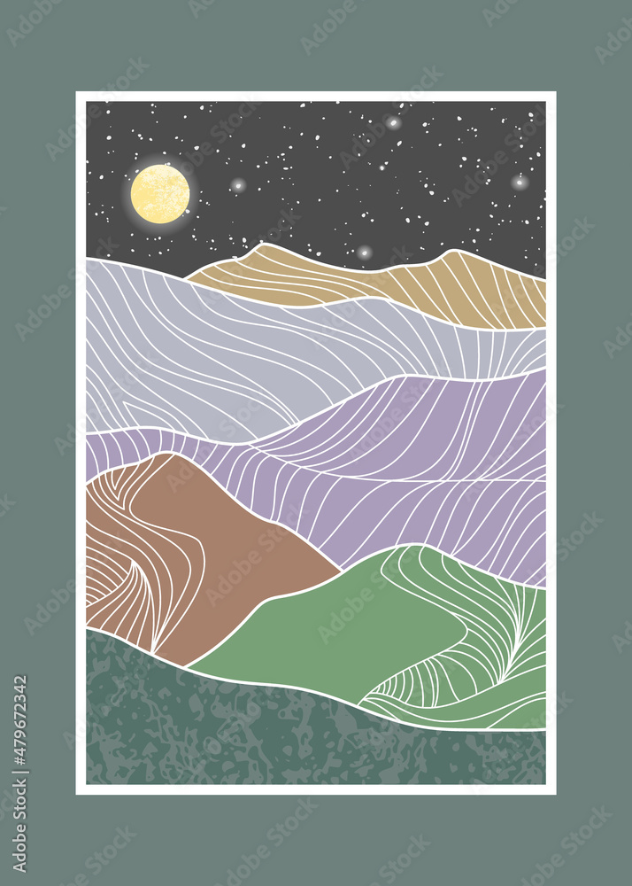 abstract mountain painting, Abstract background, Premium Vector