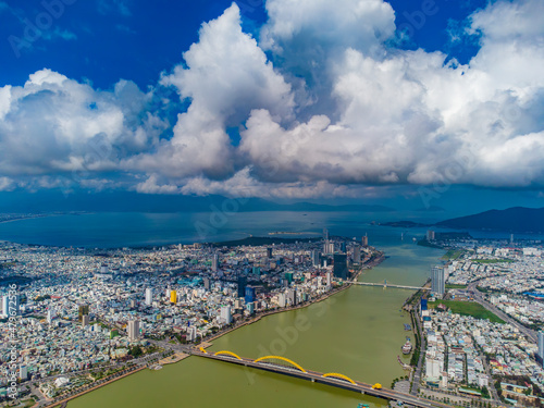 Aerial view of Da Nang city which is a very famous destination for tourists. © Kien