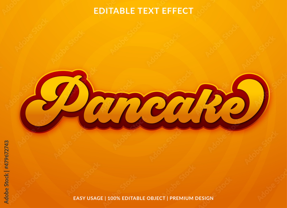 pancake text effect template with bold and abstract style use for business brand and logo - obrazy, fototapety, plakaty 