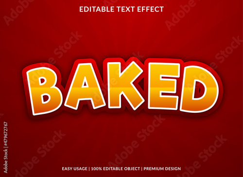 baked text effect template with bold and abstract style use for business brand and logo