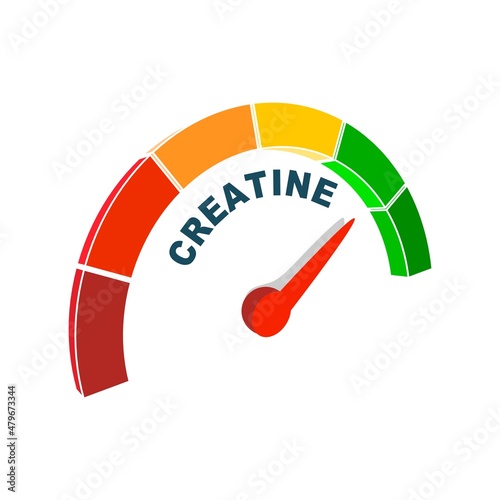 Creatine level scale. Concept of sport nutrition