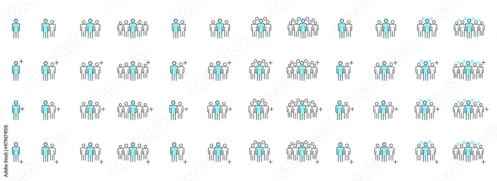 People Icons Line Work Group Team Vector Illustration People Icons Line Work Group Team Vector Illustration