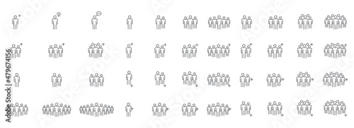 People Icons Line Work Group Team Vector Illustration