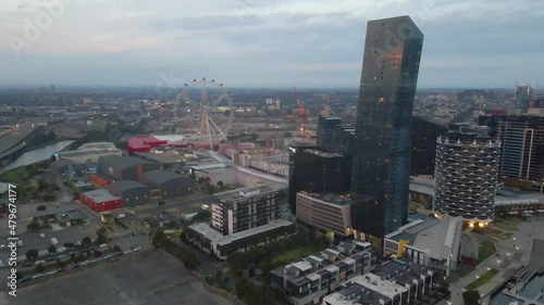 ARIEL: Melbourne Star Observation Wheel in Docklands as it no Longer Operates and is Shutting Down Soon to be Relocated with Hotels photo