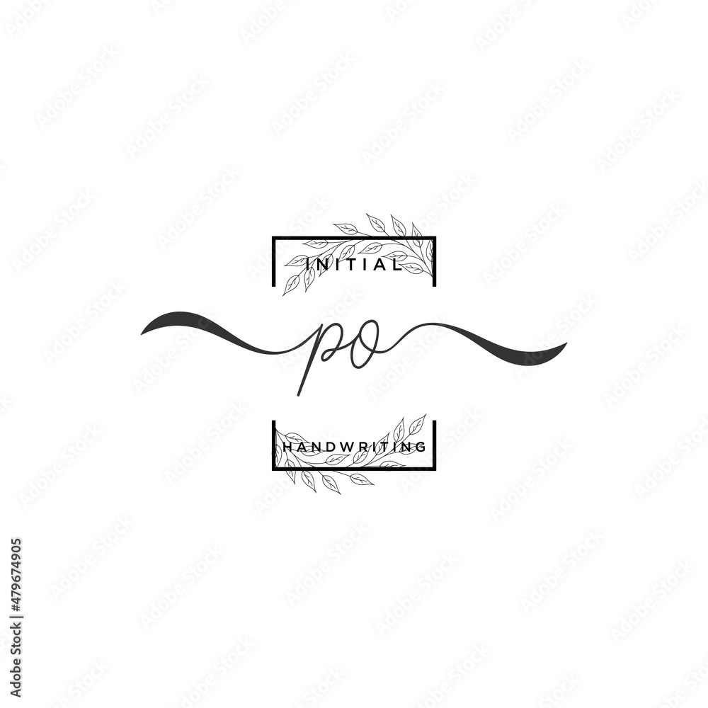 Initial Letter PO Signature Handwriting Template Logo Vector Stock ...