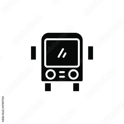 Bus, Autobus, Public, Transportation Solid Icon, Vector, Illustration, Logo Template. Suitable For Many Purposes.