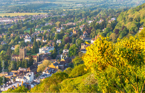 Sunrise over Great Malvern and the Hills,Worcestershire,England,UK