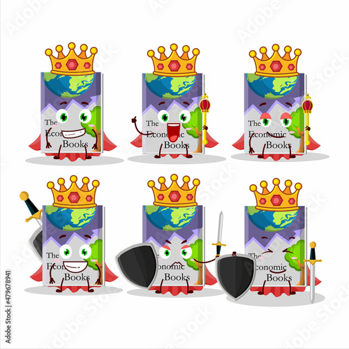 A Charismatic King economic books cartoon character wearing a gold crown