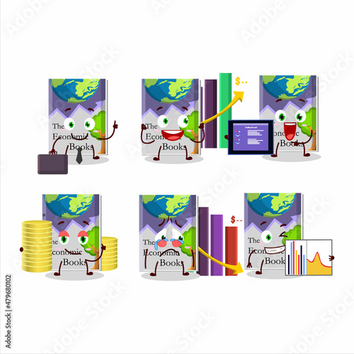 Economic books character designs as a trader investment mascot