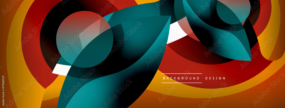 Creative geometric wallpaper. Minimal abstract background. Circle wave and round shapes composition vector illustration for wallpaper banner background or landing page Creative geometric wallpaper. Minimal abstract background. Circle wave and round shapes composition vector illustration for wallpaper banner background or landing page