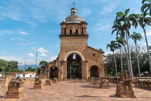 Ruin of a historic temple destroyed by an earthquake in the 19th century in the city of Cucuta. North of Santander. Colombia.