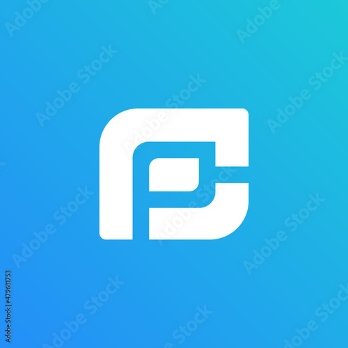 Letter PC logotype design
