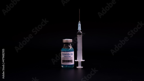 vaccine, vaccine against covid 19, syringe, black background