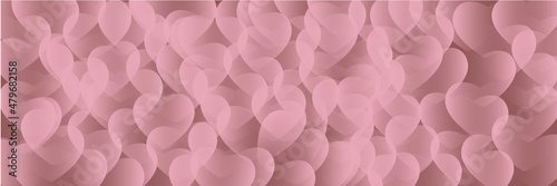 Gorgeous light pink on darker interwoven background with lovely pattern of small translucent hearts