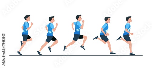 Collection of running man illustration Animation sprite set Sport