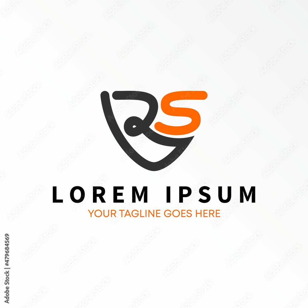 Letter or word RSV fline font in Triangle image graphic icon logo design abstract concept vector stock. Can be used as a symbol related to initial or sport.