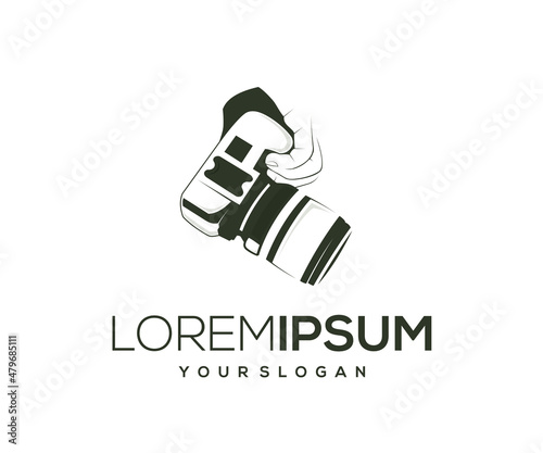 camera silhouette design logo vector